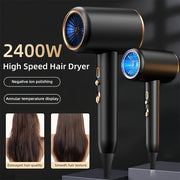 Professional 2400W Iyonli Soch Quritgich, Nozli, Aqlli Termostat, Issiq/Sovuq Tugmasi, 3 Tezlik Sozlamalari. Uyda va Sayohatda Usul Berish Uchun Ideal.