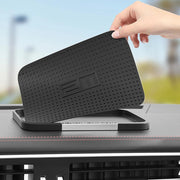 Anti-Slip Car Dashboard Mat with Faux Leather Phone and Glasses Holder