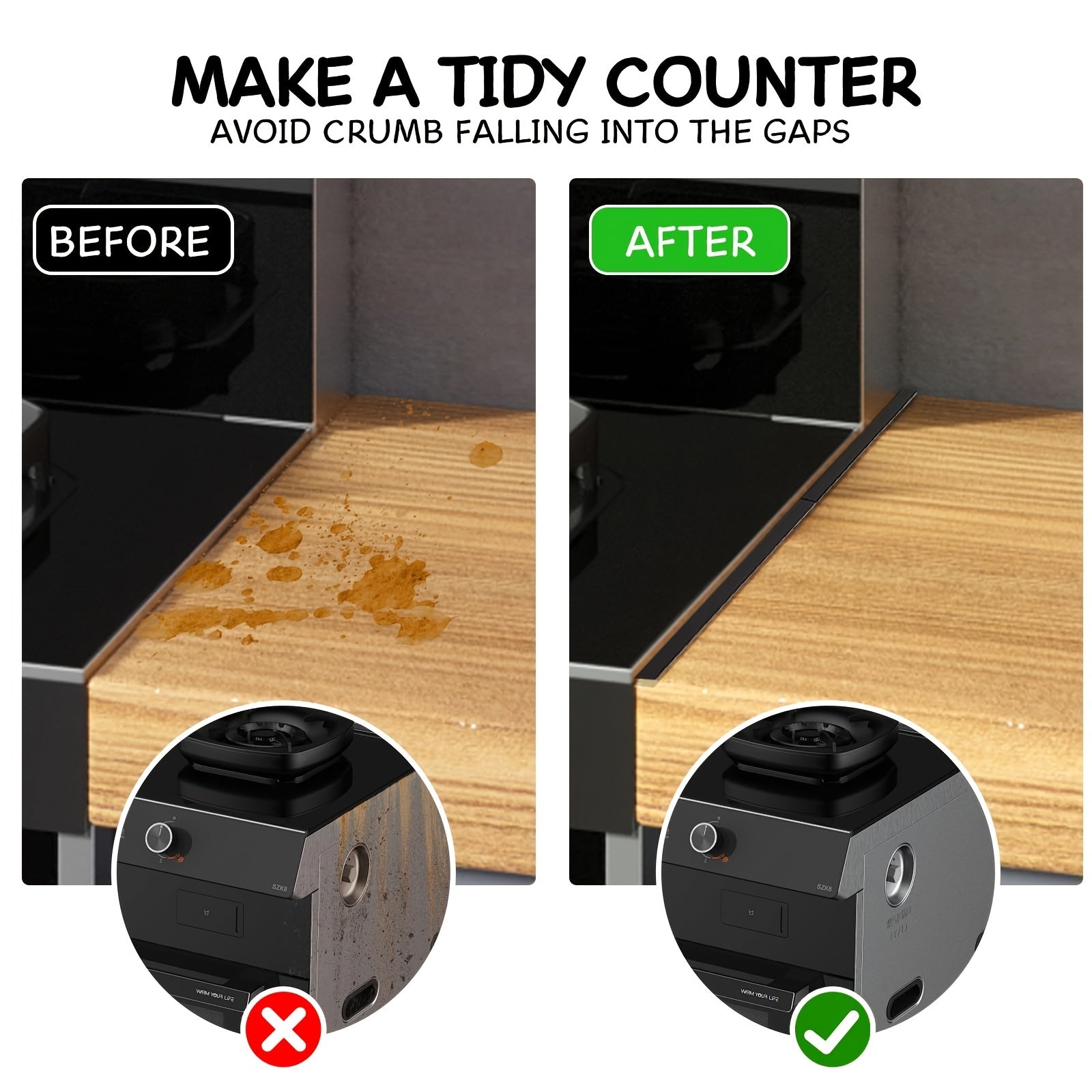 Adjustable Metal Stove Gap Cover Heat Resistant Counter Filler Kitchen Oven Protector