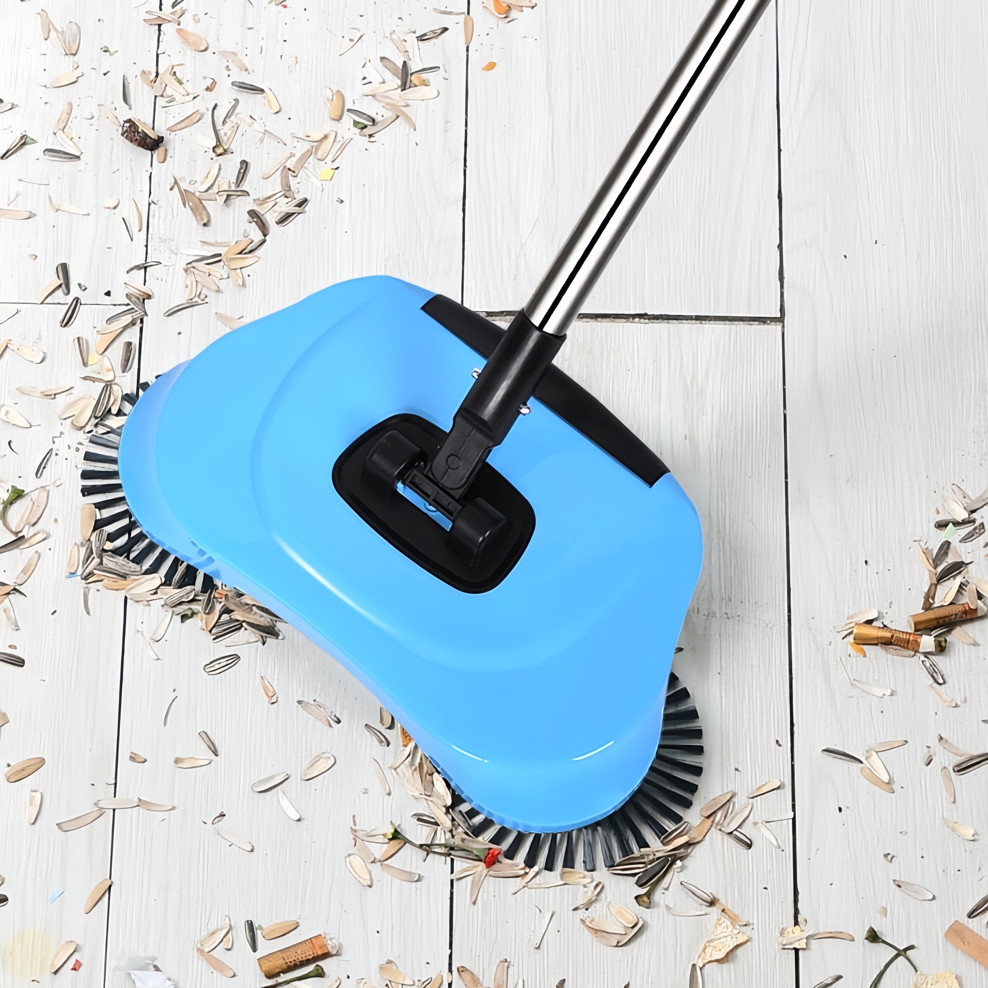 3-in-1 Manual Broom Dustpan Mop Set for Hard Floors Pet Hair Spills