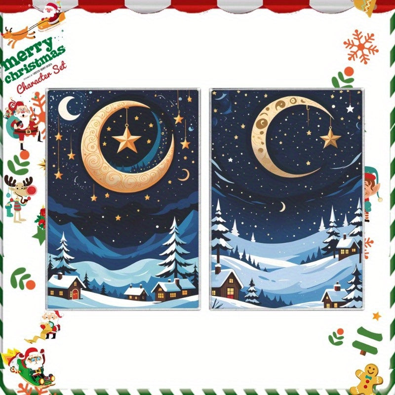 Set of 2 Christmas Kitchen Towels 18x26 Snowflake Holiday Decor Soft