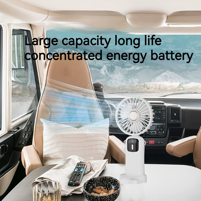 Portable yig'iladigan mini ventilyator USB qayta zaryadlanadigan tinch LED displey kompakt sovutish qurilmasi