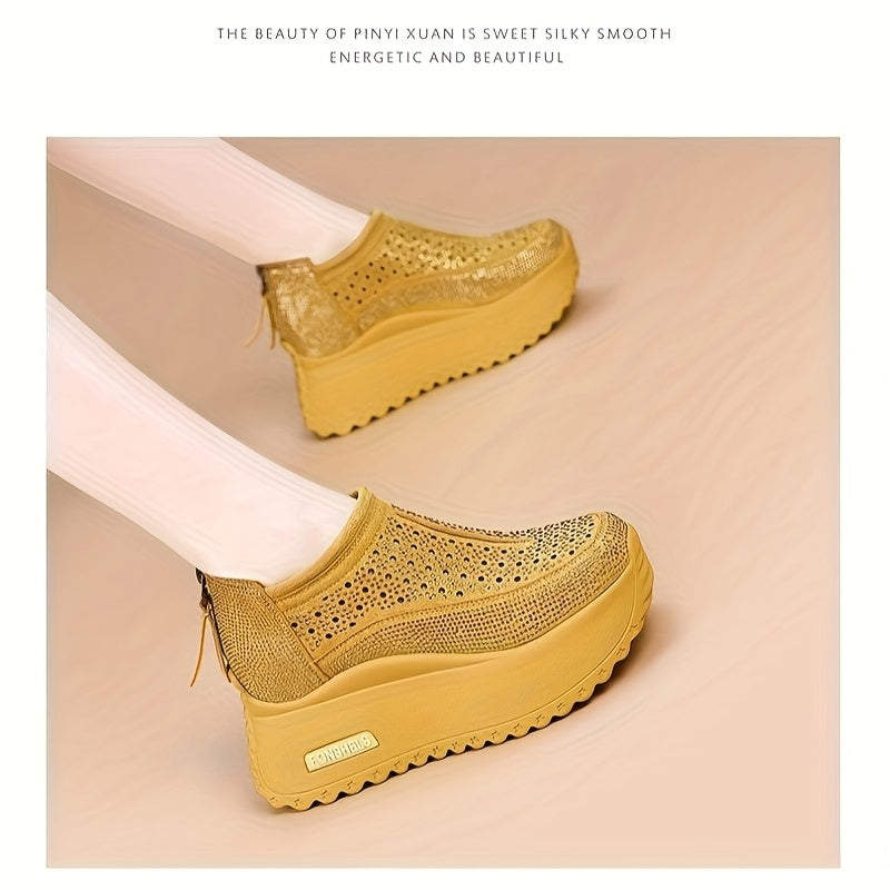 Women's Breathable Mesh Roman Shoes with Cushioned Sole Summer Platform