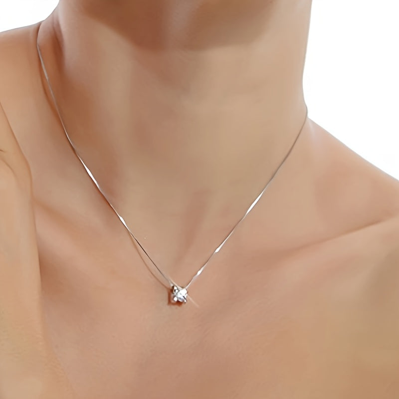 Vintage Boho uslubi 925 sterling kumush Moissanite pendant marjon - tasodifiy kiyim yoki sovg'a uchun nafis buyum.