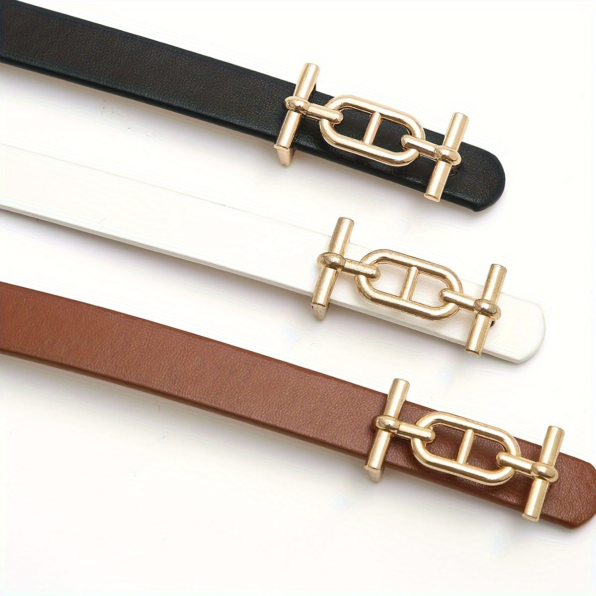 PU charmli charmli 3 ta belbog'lar to'plami ayollar uchun, bir xil rangli, kundalik kiyimlar uchun, jinsiy shimlar bilan mos keladi