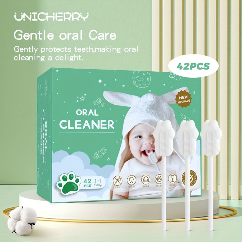 42-Piece Disposable Toothbrush Set for Children and Teens Soft Oral Care with Tongue Cleaner and Gauze