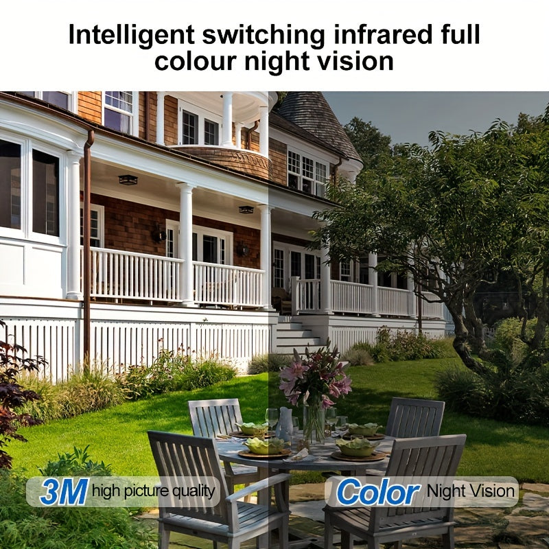 Rangli kechqurun ko'rish va Ikki tomonlama audio bilan 1440P FHD ichki va tashqi xavfsizlik kamerası