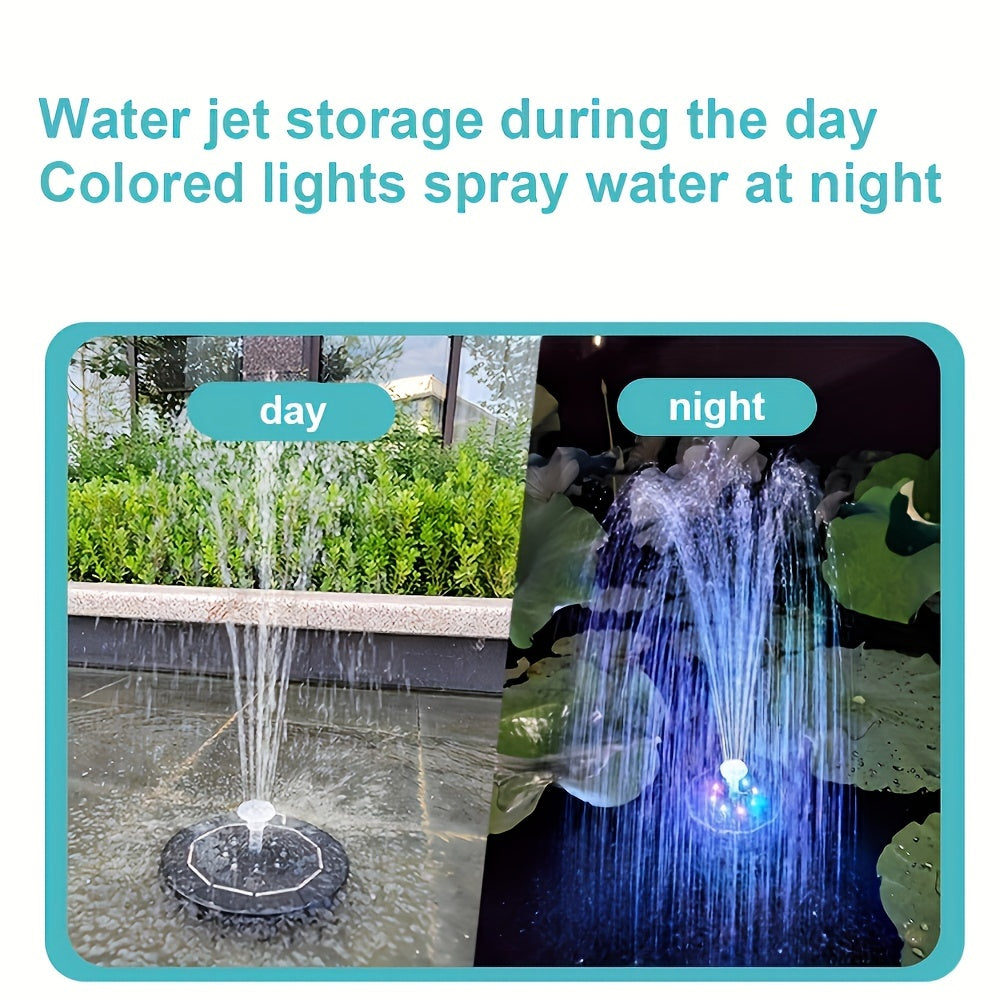 Portable Solar Fountain Pump with Lights for Bird Baths Ponds Garden
