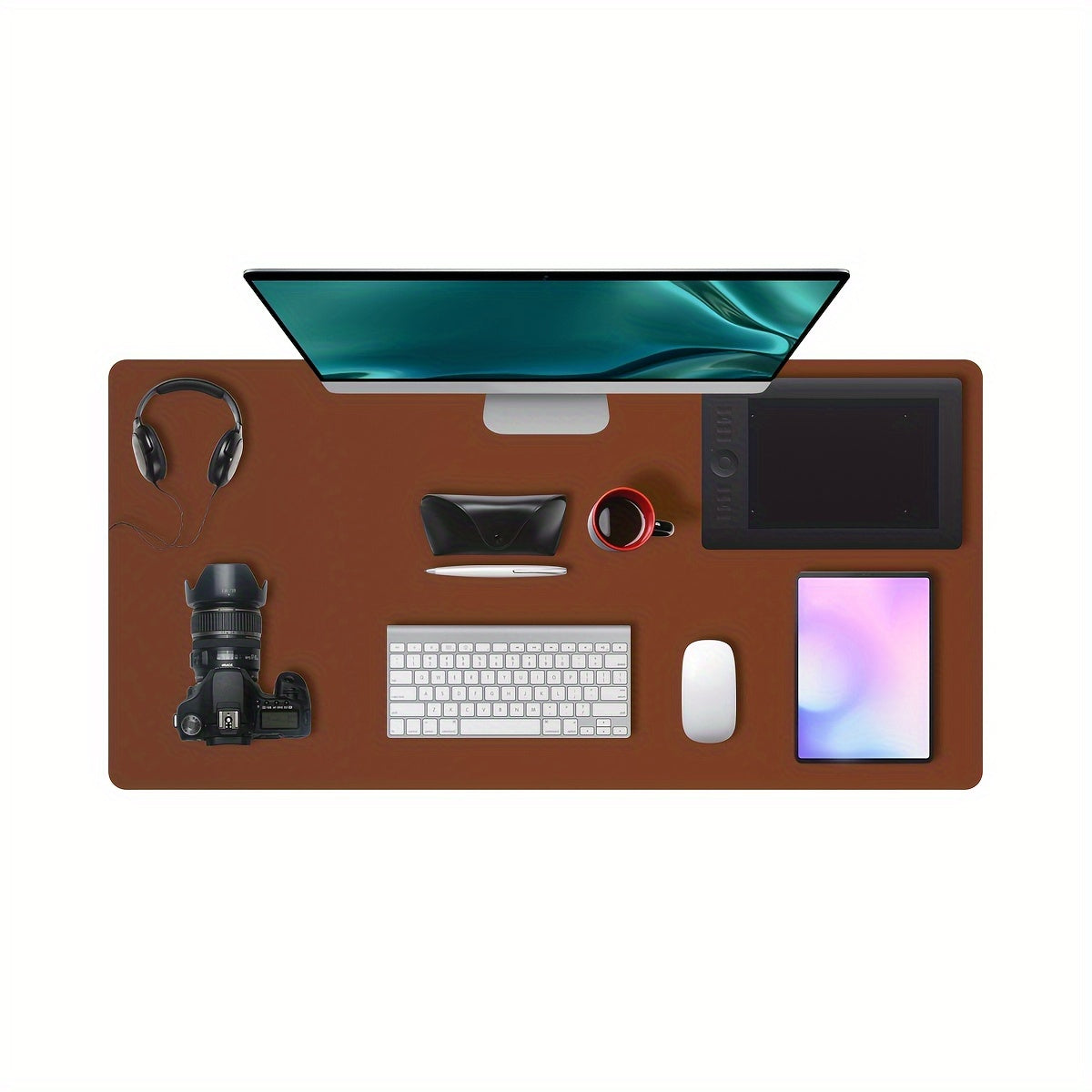 Нескользящий кожаный коврик для стола из ПУ, водо- и маслостойкий, для офиса и дома, доступен в двух размерах