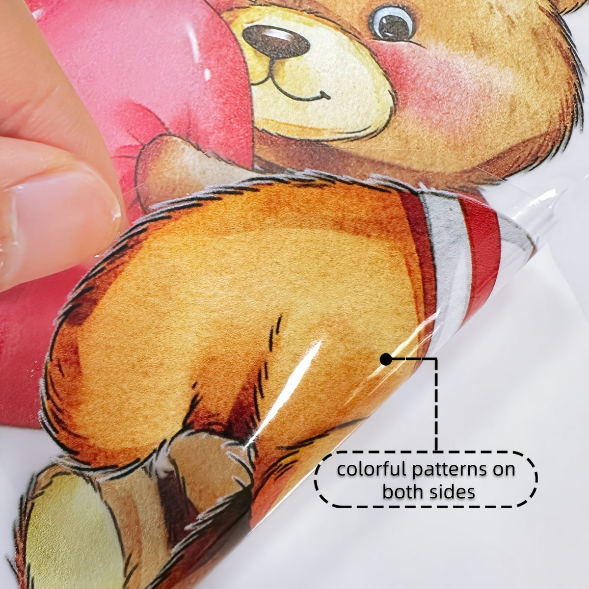 Valentine's Day Teddy Bear Heart Balloons Window Stickers 2 Sheets Reusable PVC