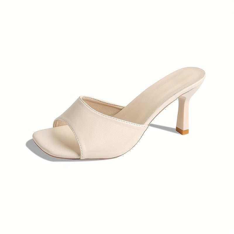 Women's Slip-On Mid-Heel Sandals Synthetic Open-Toe Casual Office Party