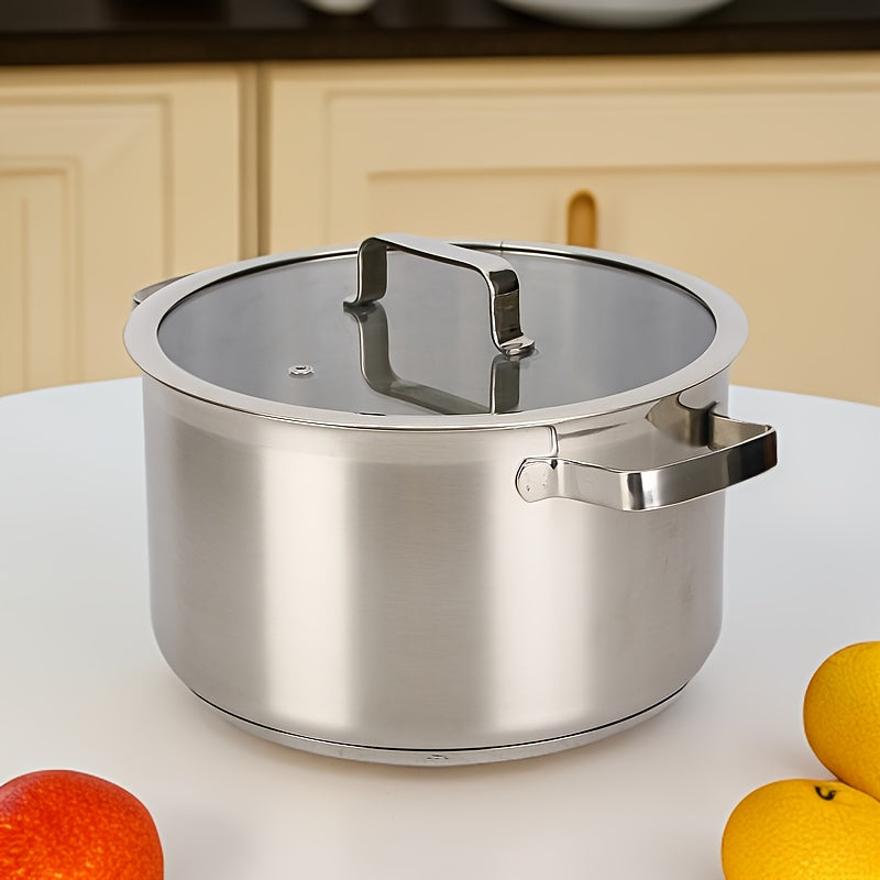 Olla de acero inoxidable de doble oreja de 24cm para guisar y cocinar