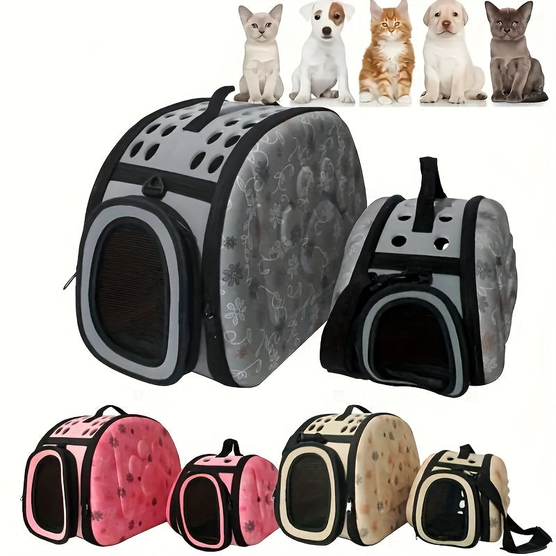 Foldable EVA Cat Carrier with Breathable Design and Zipper Closure for Outdoor Travel