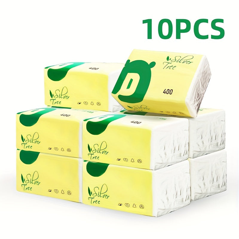10-Pack Wood Pulp Paper Towels 5-Ply Heavy Duty Absorbent Cleaning
