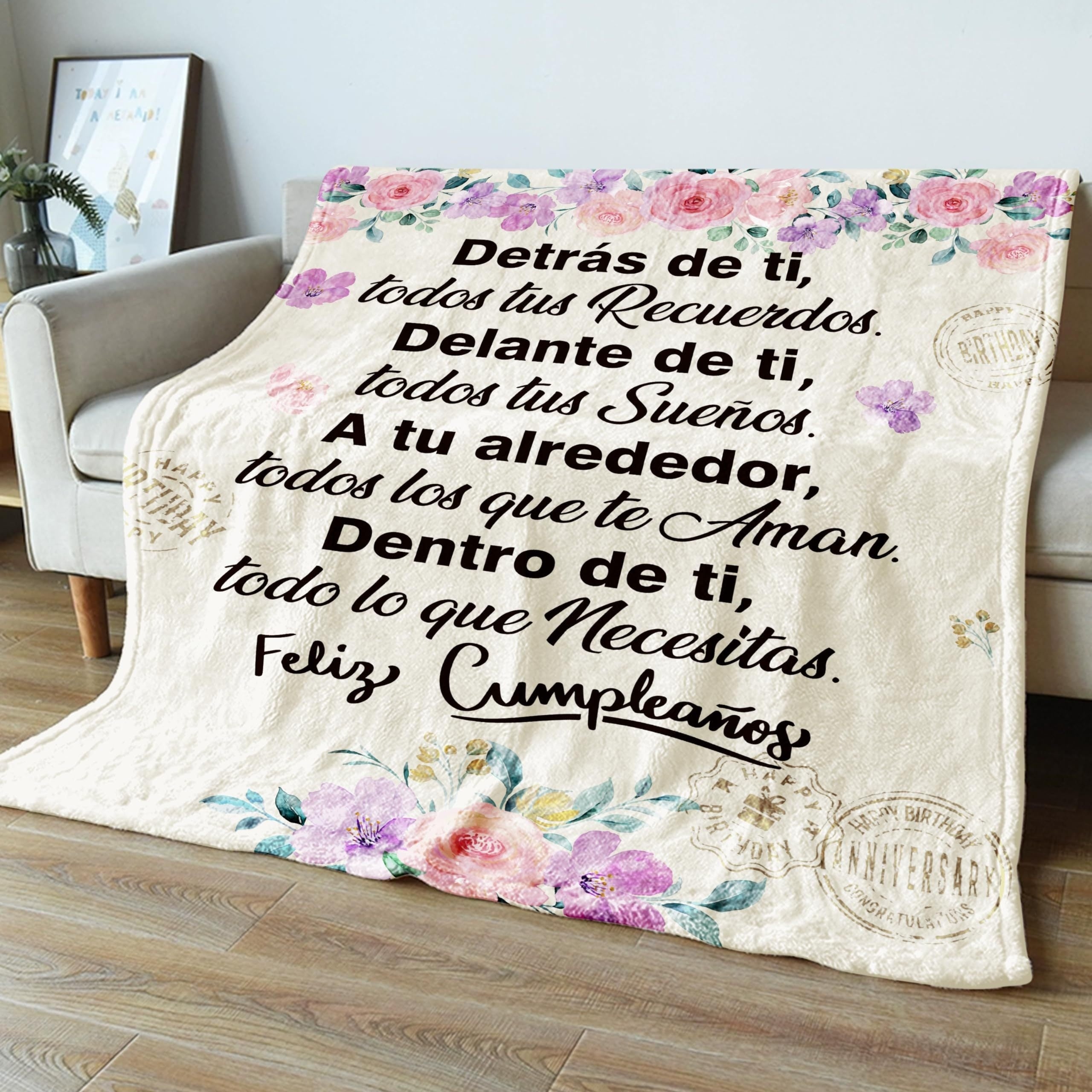 Warm Spanish-Inspired Flannel Throw Blanket for Women Cozy All-Season Gift