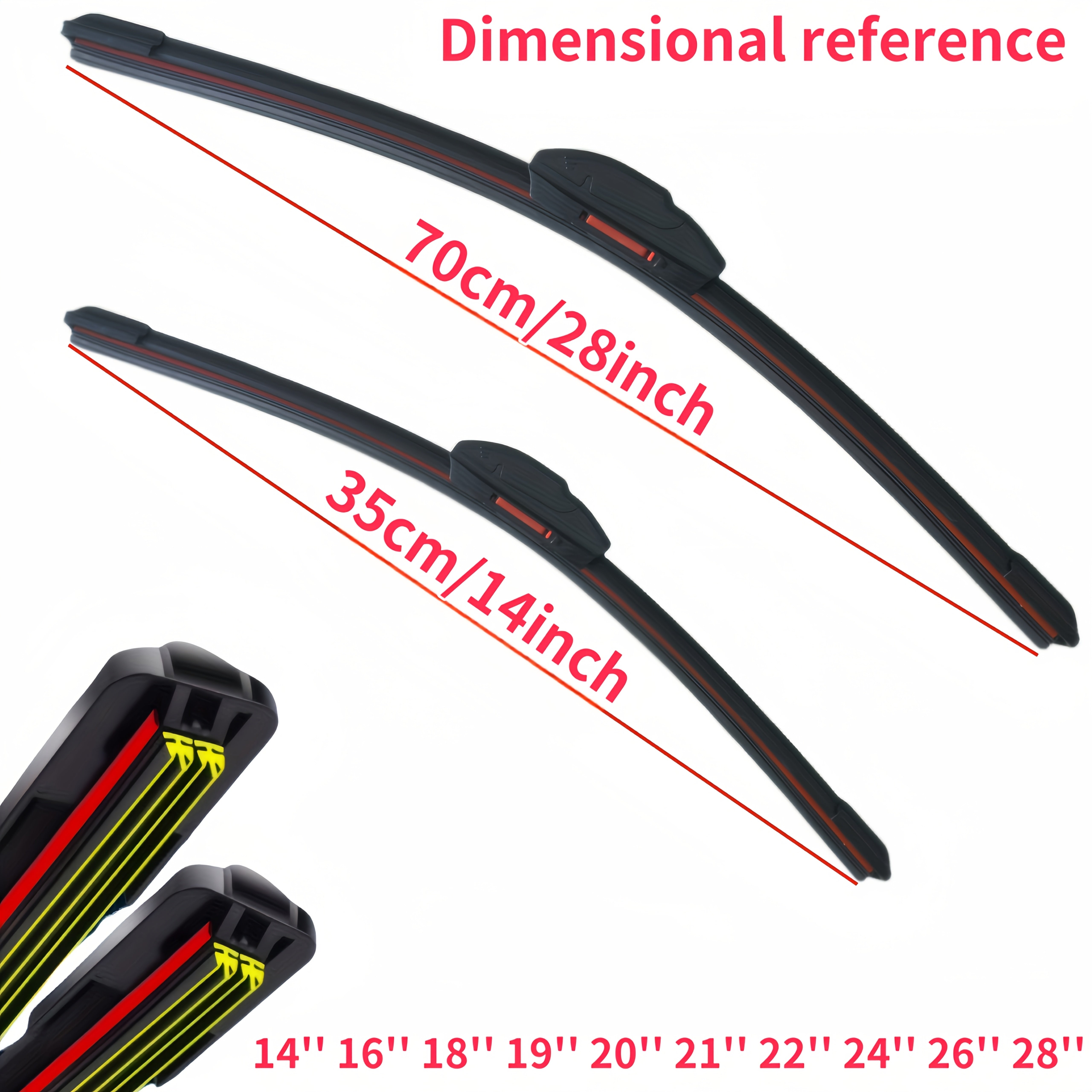 Automotive Dual-Track U-Type Wiper Blade Durable Rubber Quiet