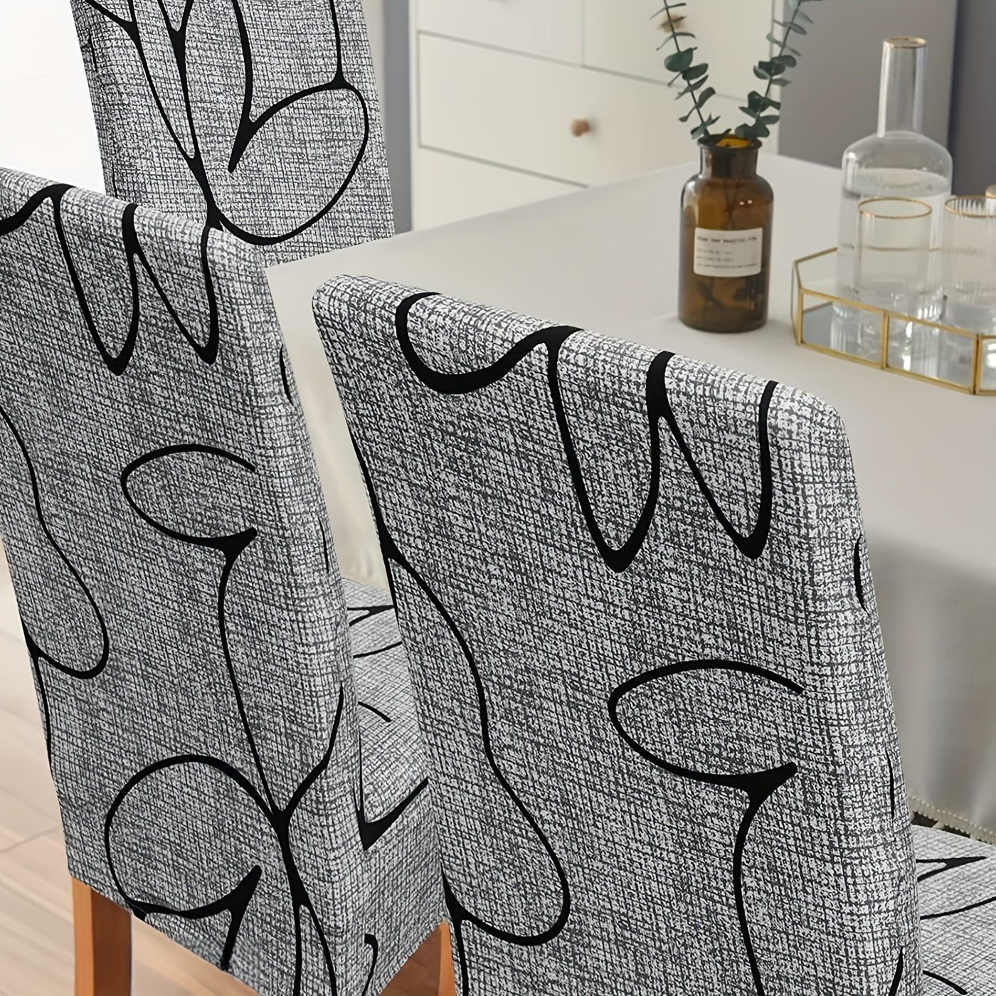 1 шт. Эластичный чехол для обеденного стула с цветочным узором для защиты мебели, универсальный для всех сезонов.