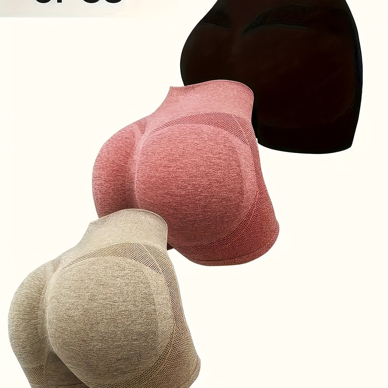 Women's 3-Piece Yoga Pants Set High Waist ABS Stretch Leggings Casual Pants Stripes