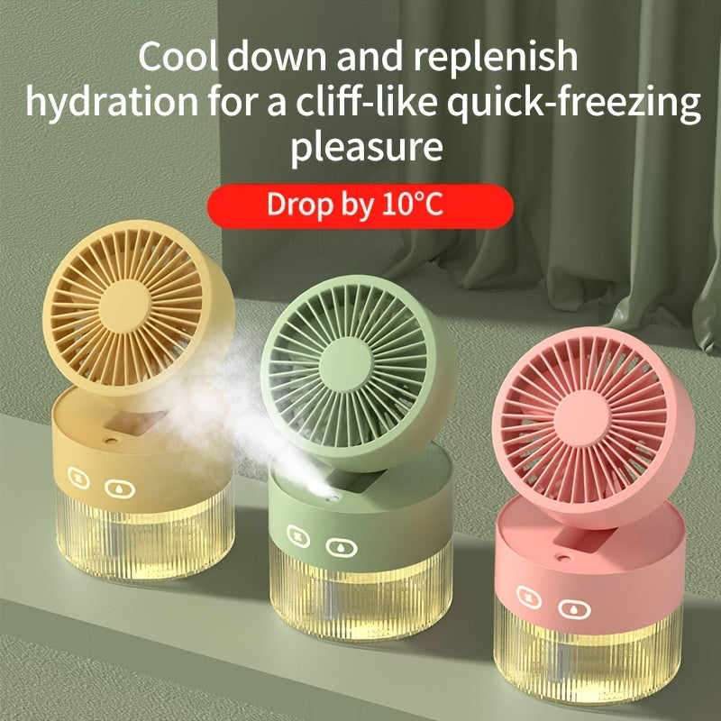 USB Rechargeable Portable Fan with 3 Speeds for Travel Camping Office