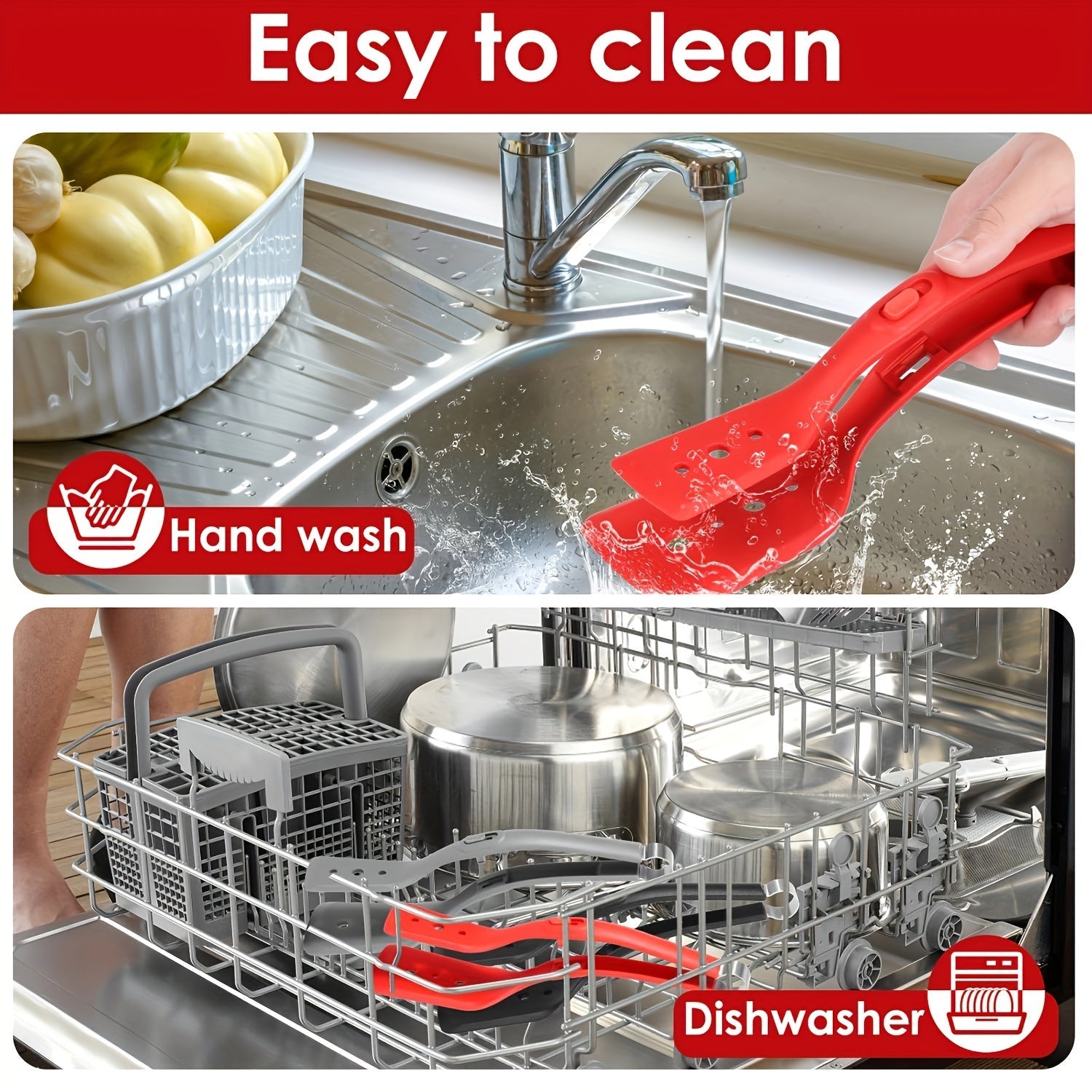 Многофункциональные кухонные щипцы из нержавеющей стали и силикона - прочные, термостойкие, регулируемые для барбекю, хлеба, рыбы, яиц, стейков, блинов и салатов - антипригарный кухонный инструмент