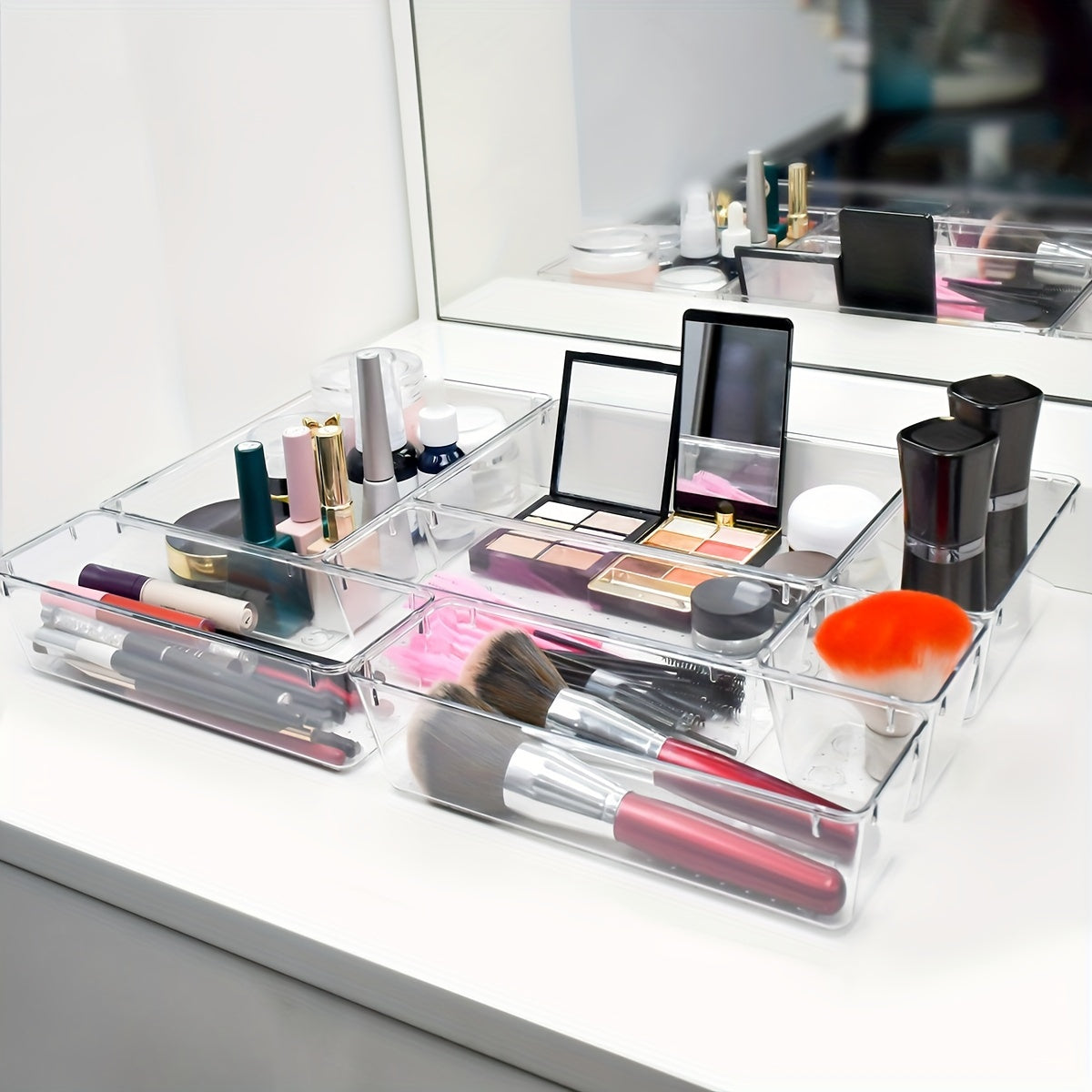 25pcs Multi-Functional Plastic Storage Box with Dividers for Organization