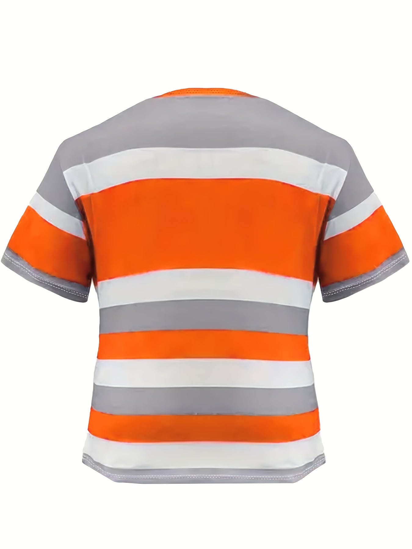 Women’s Plus Size Striped Short Sleeve T-Shirt Knit Polyester Sports Top