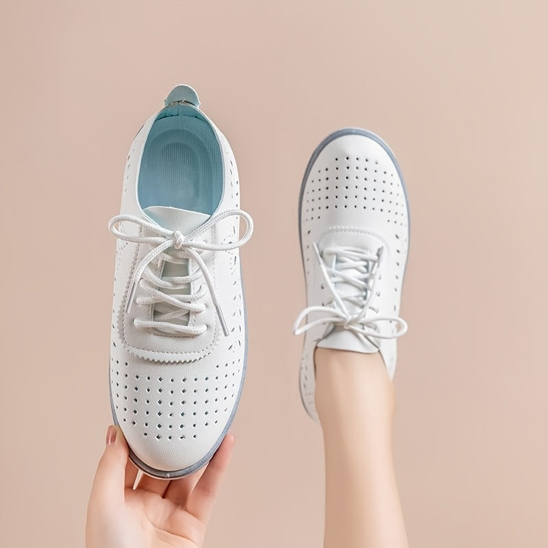 Women's Breathable Mesh Slip-On Sneakers Lightweight Casual White Blue Footwear