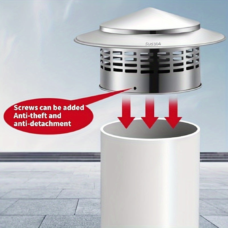 Stainless Steel Chimney Cap with Rain Protection Mesh and Bird Guard 11.43cm