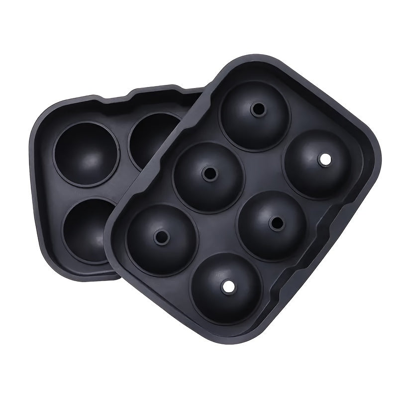 Silicone Ice Cube Tray 6 Large Round Cavities for Whiskey and Cocktails