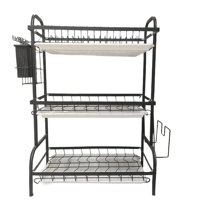 Qayta ishlanadigan zanglamas po'latdan yasalgan oshxona tashkilotchisi, idish va asboblarni saqlash uchun, elektr quvvati talab qilinmaydi, ko'p funksiyali plastinka tokchasi.