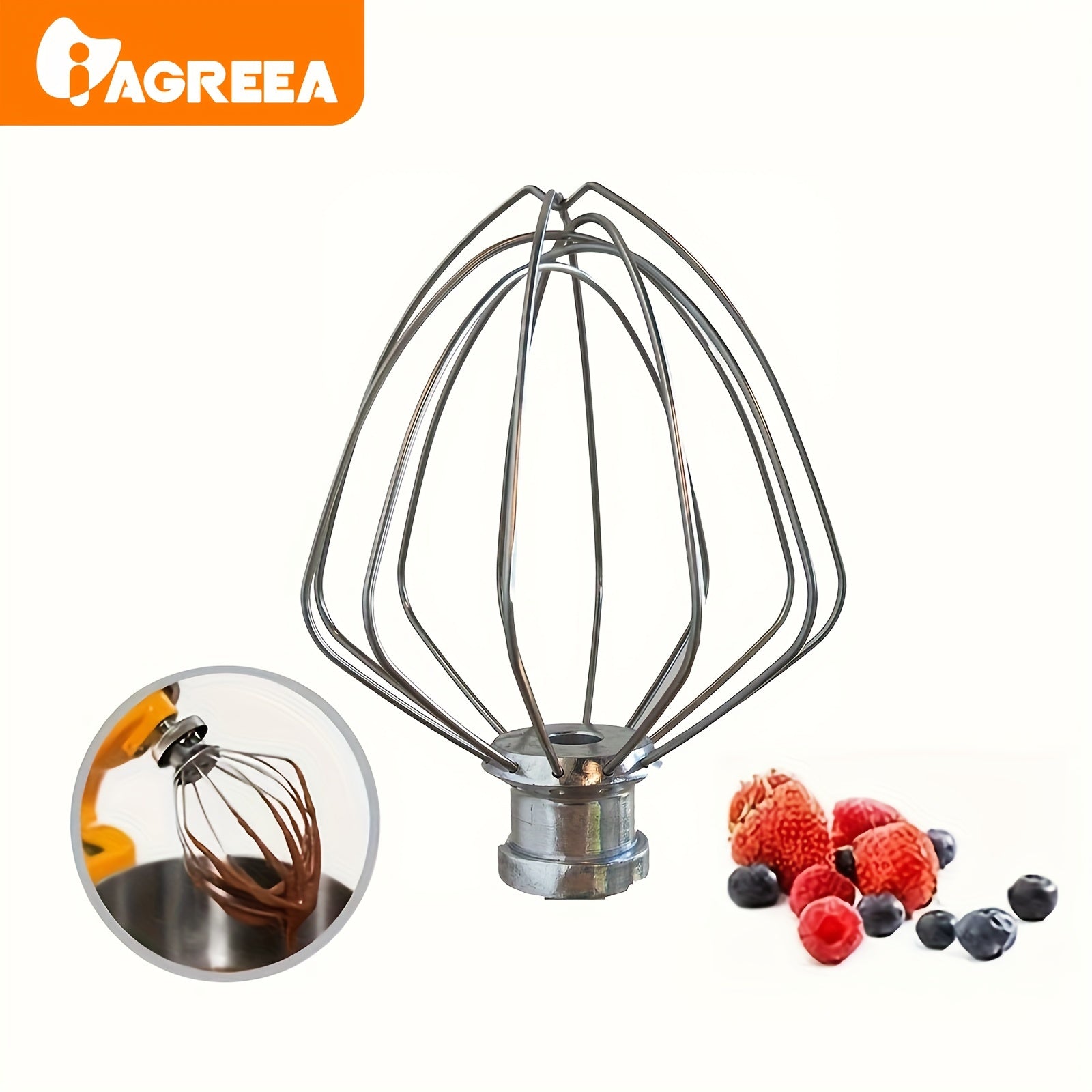 Whisk Stainless Steel Balloon Whip Attachment for Stand Mixer
