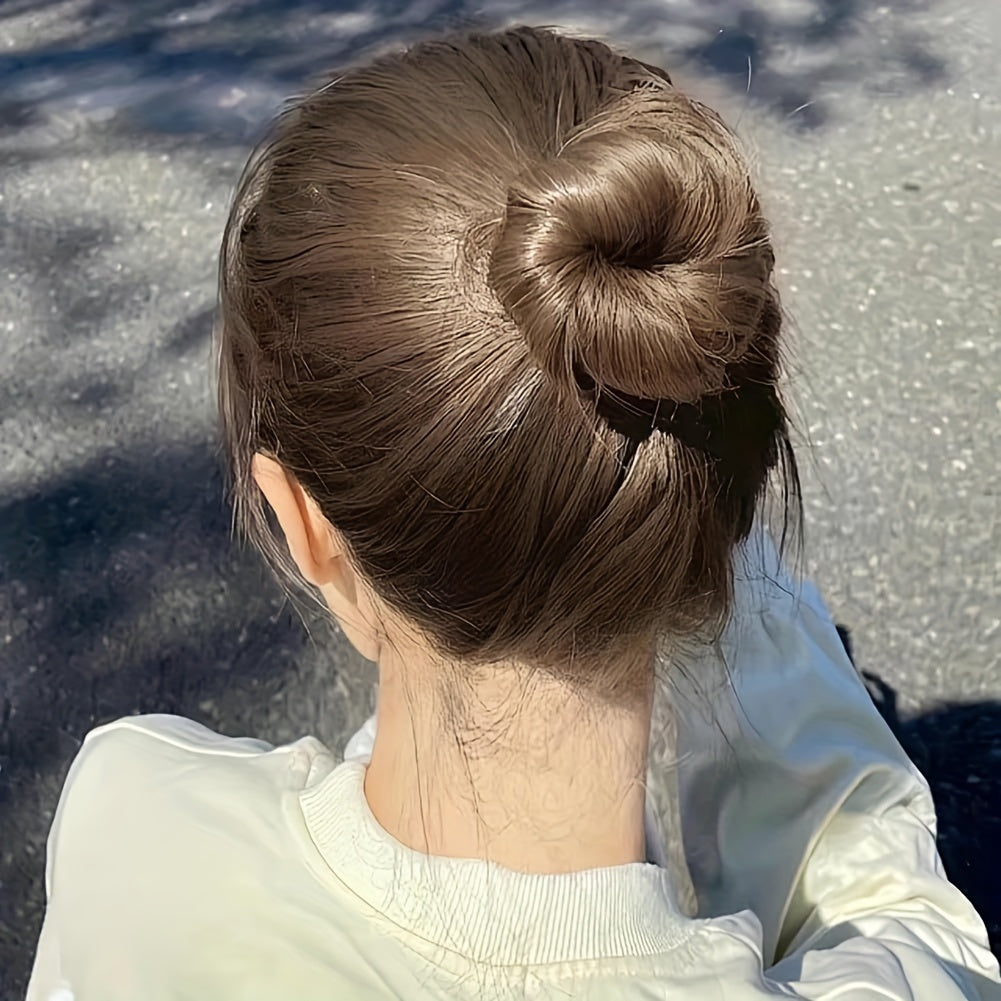 Women's Hair Bun Maker Easy Snap Roll Sponge Donut with Hair Ties Polyester