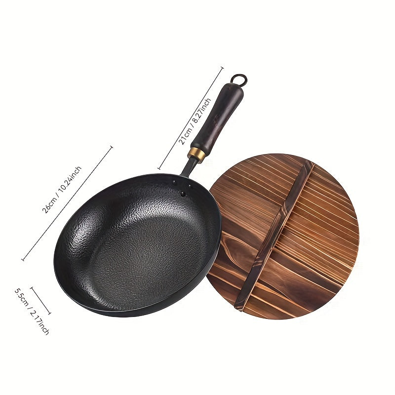 Cast Iron Skillet with Cover Non-Stick Surface for Pancakes and Steaks