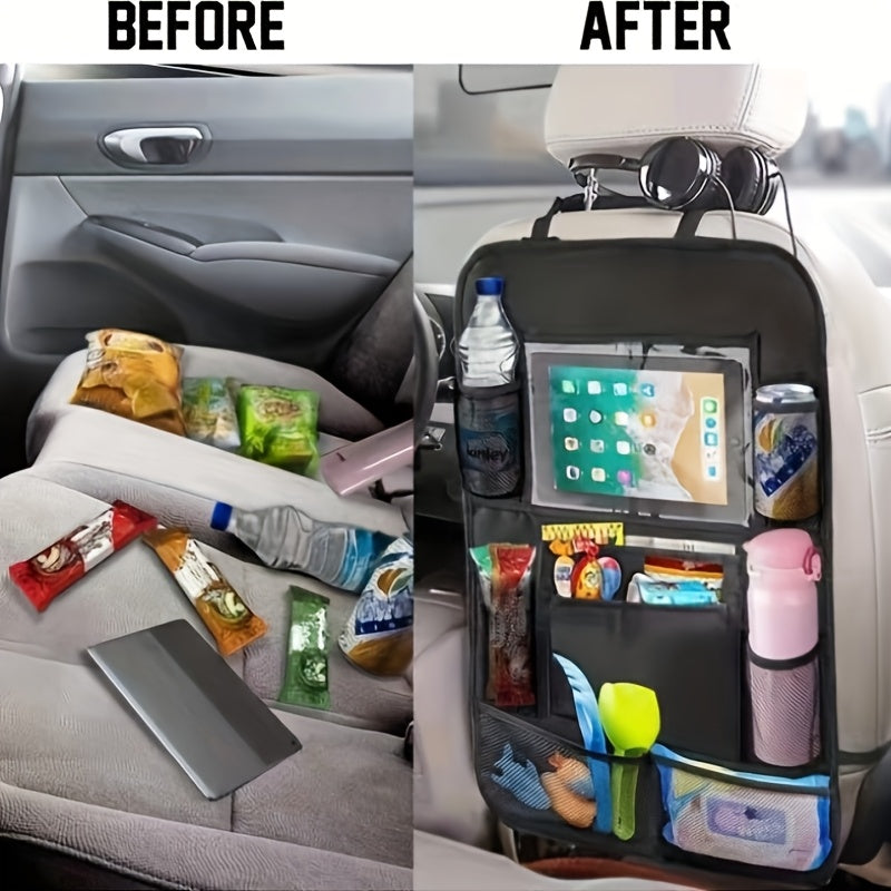 Multi Pocket Car Seat Back Organizer Waterproof Oxford with Tablet Holder