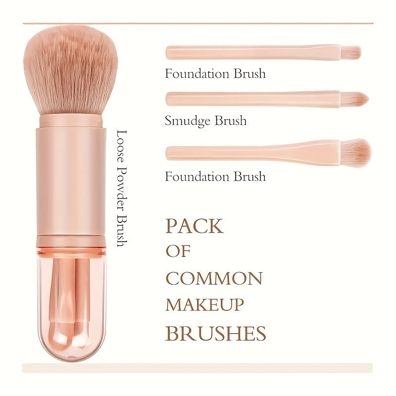 Girls Makeup Brush Set 4-in-1 Double-Ended Professional Tools
