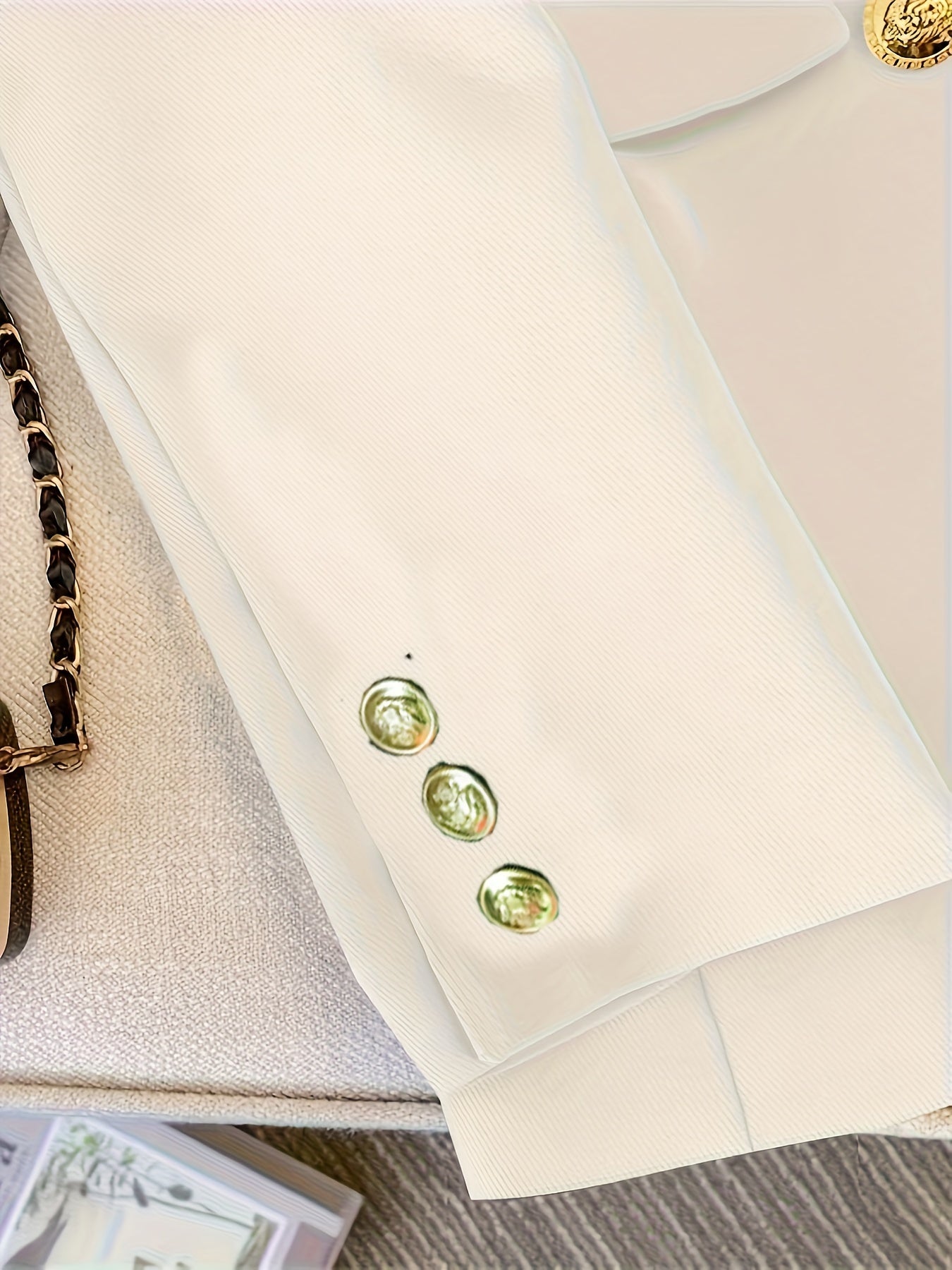 Women's 2024 Korean Style Slimming Blazer Jacket Solid Color Long Sleeve Spring Fall