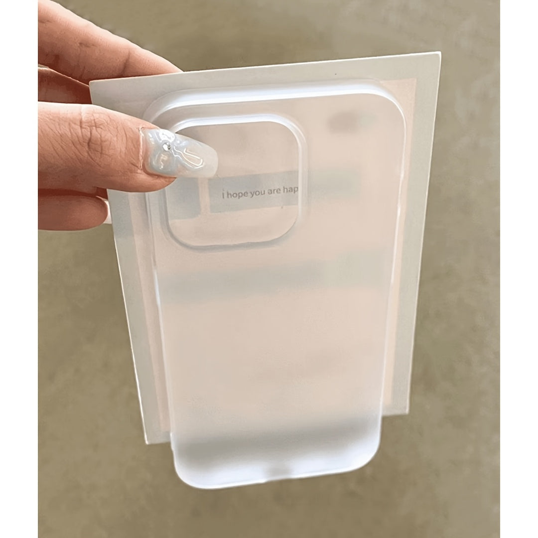 Ultra-Thin Matte Clear Phone Case for iPhone 11-16 Shockproof with Lens Protection