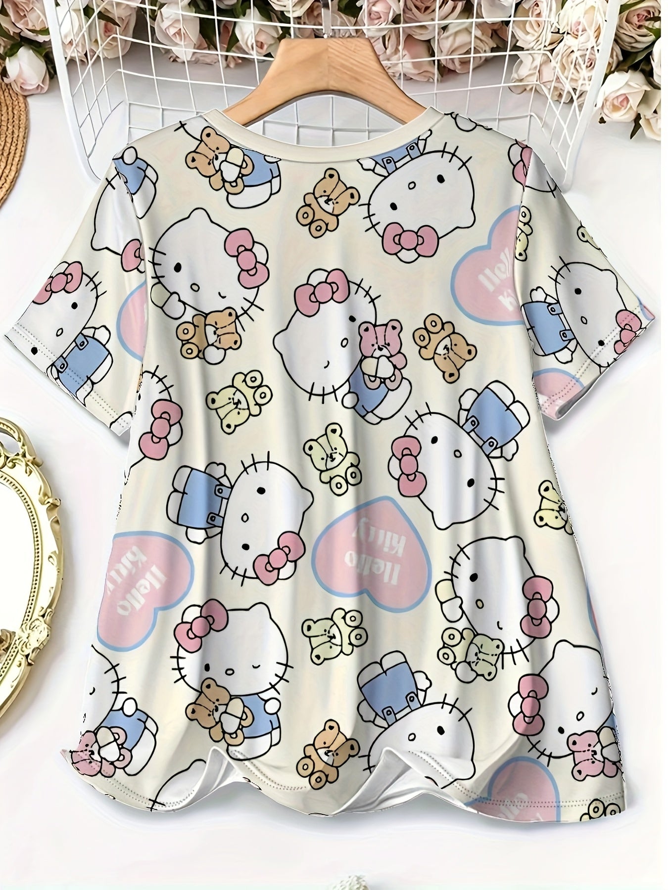 Plus Size Women's Cotton Graphic T-Shirt Short Sleeve Casual Top