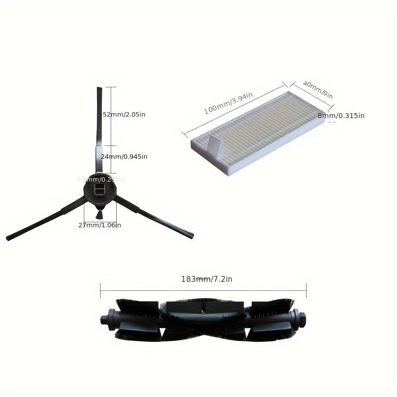 360 S8, S8 PLUS, Botslab S8 PLUS, Tapo RV30 PLUS, Tapo RV0, Tapo RV 10 PLUS va TapoRV10 bilan mos keladigan robot tozalovchi uchun almashtirish to'plami. Bitta asosiy cho'tka, ikkita yon cho'tka va ikkita yuqori samarali havo filtri o'z ichiga oladi.