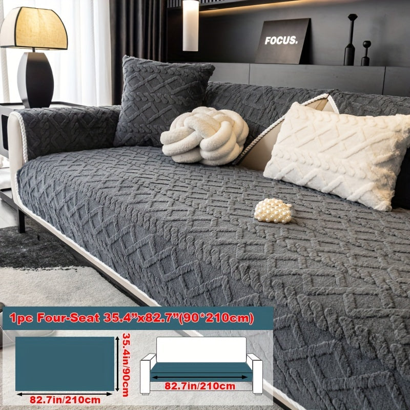 Нескользящая накидка на диван из велюра Shu, подходит для домашних животных, моется в машине, подходит для кресел и секционных диванов на 4 места