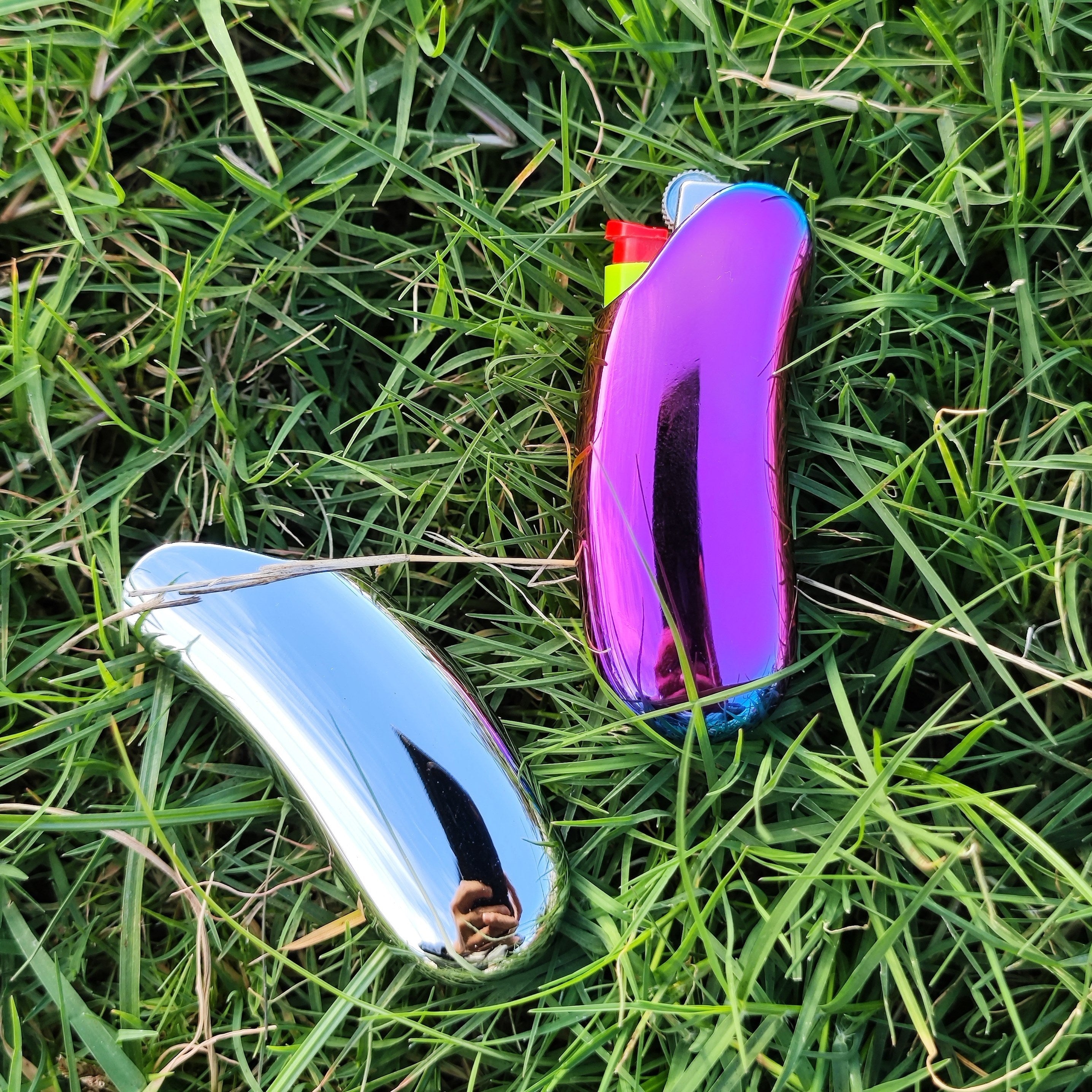 Men's Metal Lighter Cover Sleeve Pocket Elegant Silver Full Size Holster