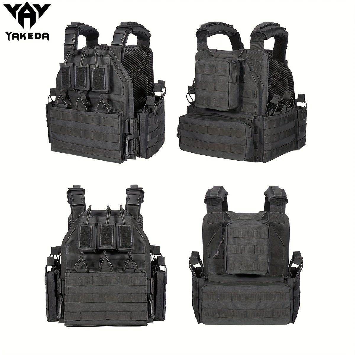 Men's Outdoor Training Vest with Quick Release Molle System Black