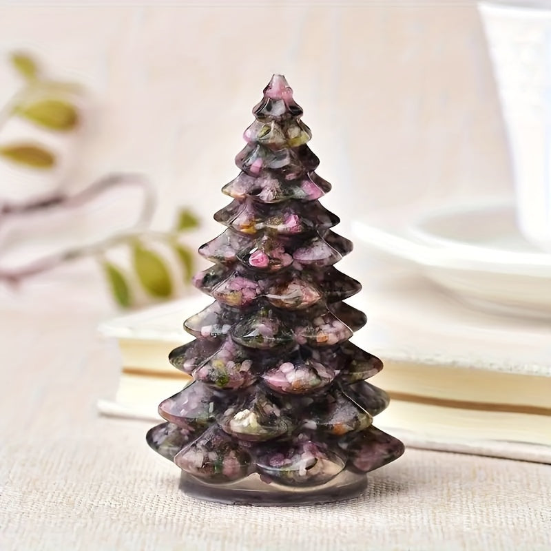 Natural Stone Crystal Resin Christmas Tree for Home Desktop Decoration