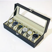 Large Capacity Watch Storage Box with 6 Slots for Men and Women