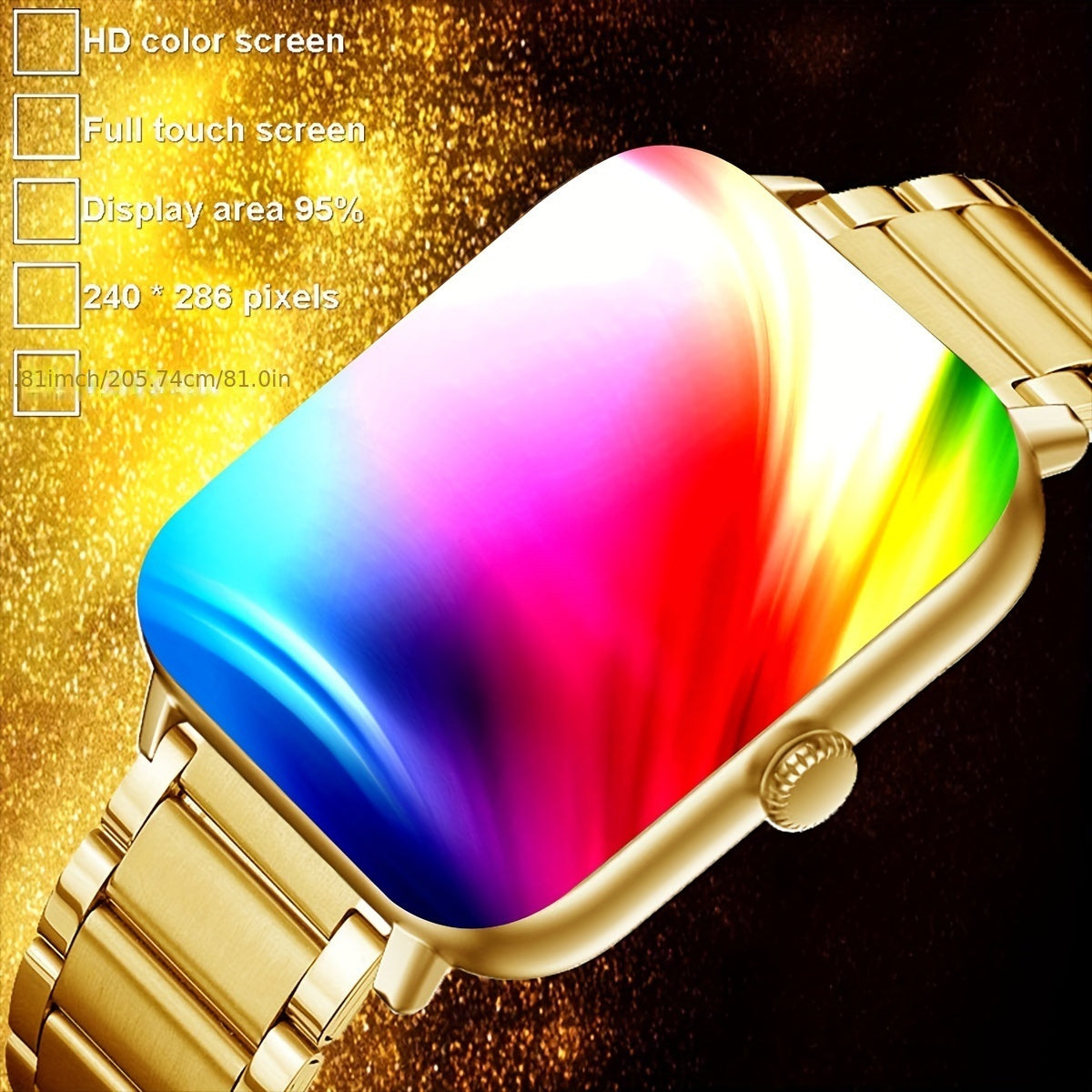 2024 Full Touch Smart Watch Phone 1.81-Inch Display Wireless Sync 100+ Sports Modes