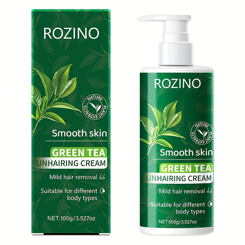 Crema depilatoria de té verde para piel sensible 100g Depilador de acción rápida