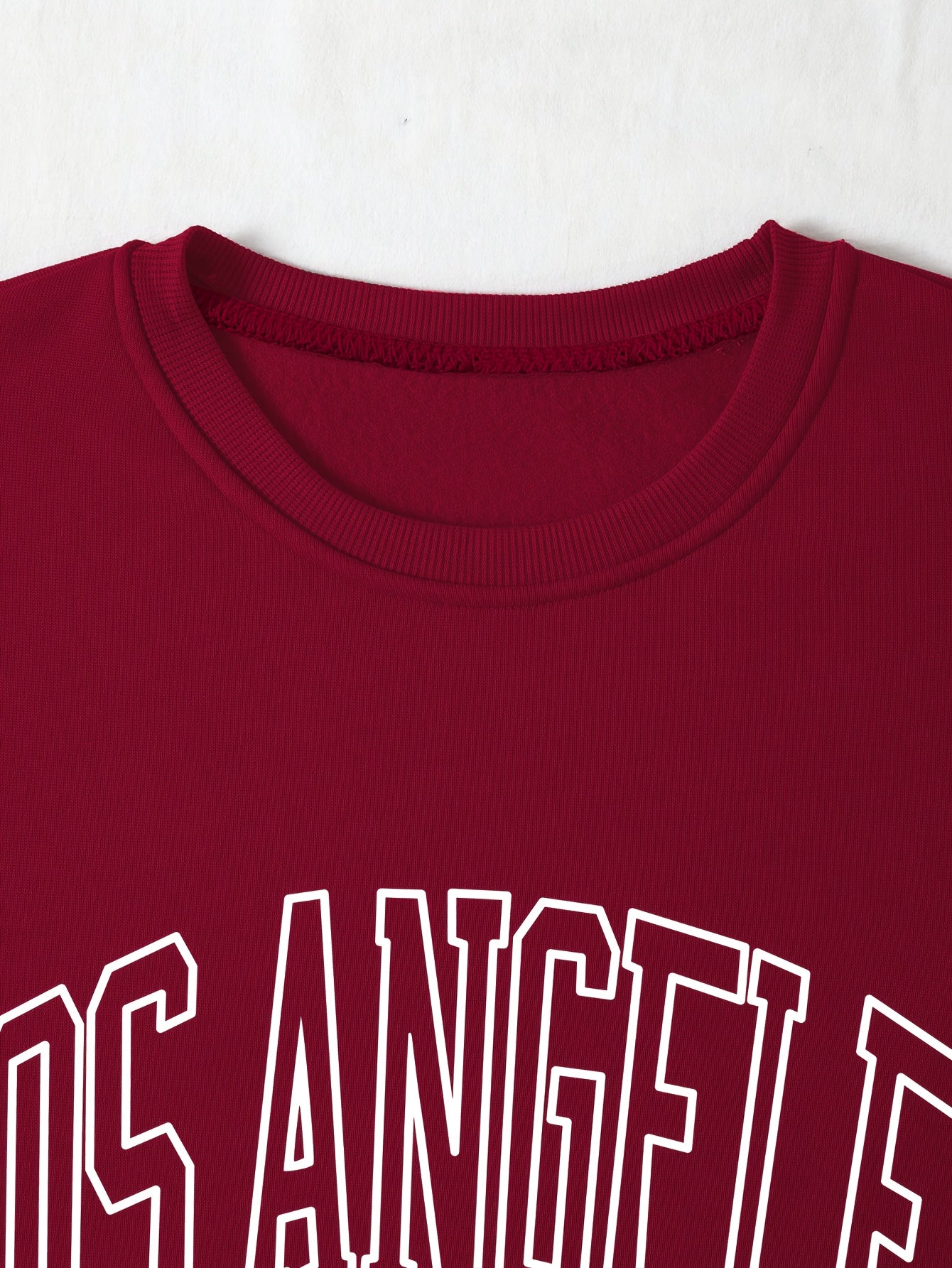 Sudadera de cuello redondo casual para mujer Los Ángeles con estampado geométrico para otoño e invierno