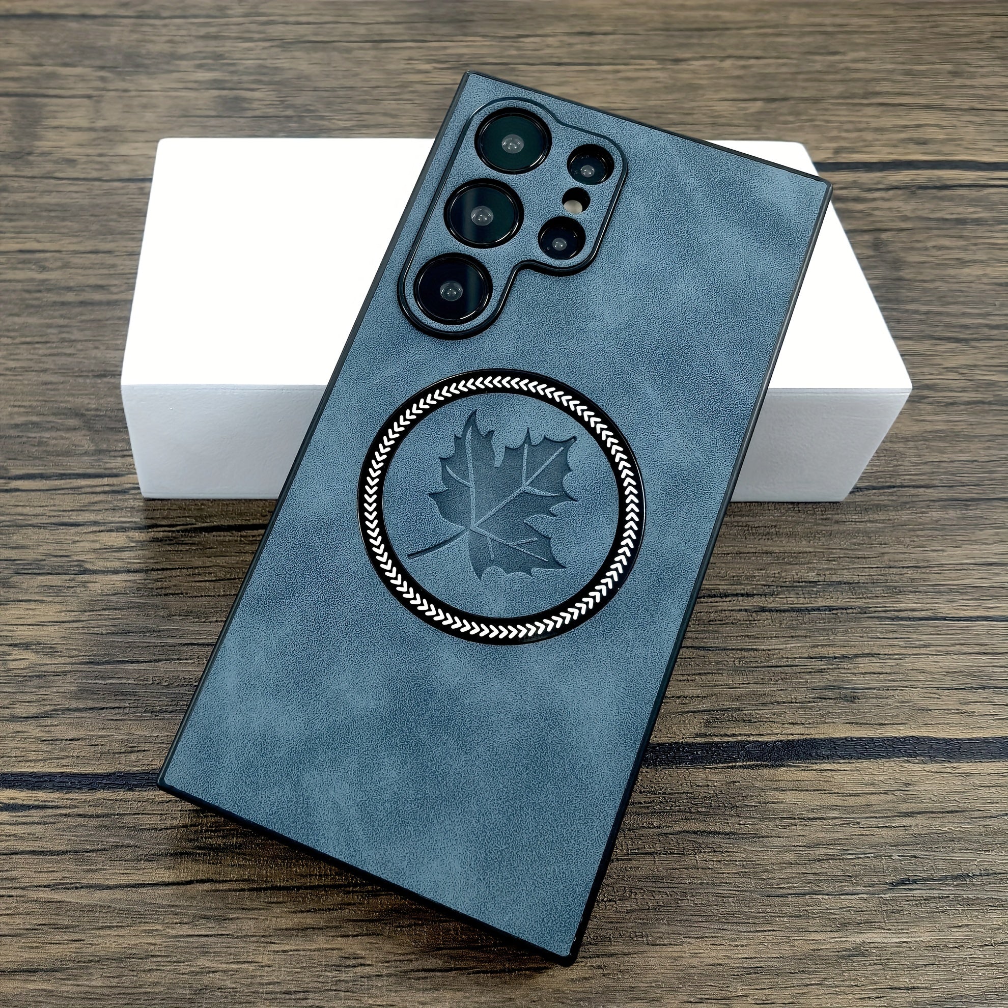 PU Leather Phone Case for Samsung Galaxy Wireless Charging Magnetic Adsorption