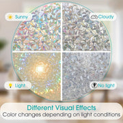 Retro Frosted Crescent Rainbow Pattern PVC Window Film 7mil Static Cling Privacy Decor
