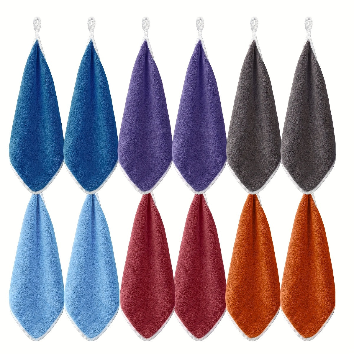 Set of 12 Microfiber Cleaning Cloths with Hanging Loop for Kitchen Bathroom and Toilet